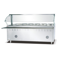 Matériel de buffet traiteur : Bain-marie électrique autoportant avec vitrine chauffante pour aliments et chauffe-assiettes
