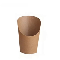 Gobelet en papier jetable incliné pour frites, patates douces, gobelet en papier kraft biseauté pour crème glacée et gaufres aux œufs
