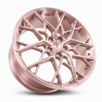 Jantes forgées sur mesure Yufei 19 20 Y-Spoke Mesh Brush Rose 5x112 compatibles M8 en aluminium 6061-T6 à concavité profonde