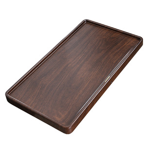 Ebony wood grain tea tray, one-piece bamboo concave drainage <b>teacup</b>, tea pitcher, tea table, modern minimalist bamboo design. - Product Image 5
