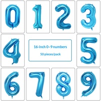 Ballon numérique de 16 pouces 0-9, dégradé, en aluminium, pour le Nouvel An, la pleine lune, les fêtes d'anniversaire, vente en gros