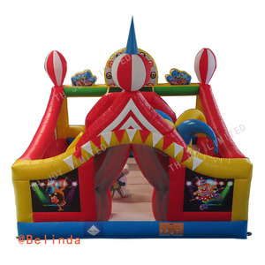 Château gonflable gonflable de haute qualité pour enfants, château de saut de Clown de ville amusant avec toboggan - Product Image 1