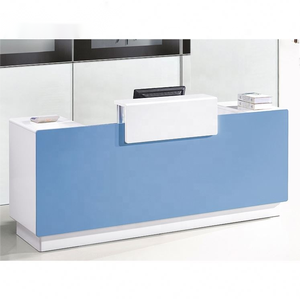 Escritorio de recepción de melamina blanca moderna Sinonis, muebles de oficina de nuevo diseño para salón o edificio, OEM con material de panel de madera - Product Image 6