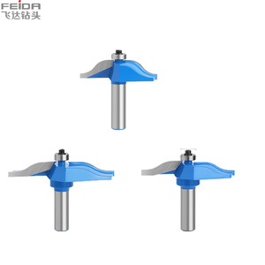 FEIDA 3 buah Set mata <span class=keywords><strong>Router</strong></span> kayu CNC padat ujung karbida batang kayu tarik jari mesin pertukangan pemotong penggilingan Altin/timah - Product Image 1