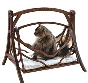 Handmade Custom Name Wooden Pet Cat Swing Indoor Pet Activity Toy Cat Hammock Cat Climbing Frame
