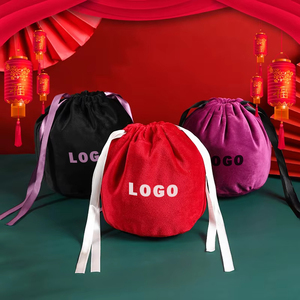 Customized Logo Round Bottom Velvet <b>Bags</b> Gift Packaging Candy <b>Bag</b> Custom Velvet Drawstring <b>Dust</b> Pouch - Product Image 2