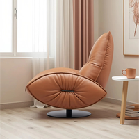 Fauteuil pivotant de luxe moderne avec mousse haute résilience 45D, base en acier carbone, fauteuil d'appoint rembourré pour salon