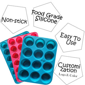 Alimentos grado molde de la torta de la pastelería 12 cavidad de silicona de molde de Muffin molde - Product Image 2