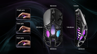 Souris sans fil GravaStar Mercury X Pro en alliage de magnésium, capteur PAW3950, 32K DPI, taux de polling 8K, Nordic 52833, tri-mode, RGB, design creux