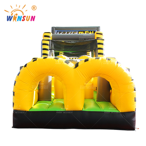 Khổng lồ thương mại Inflatable trò chơi thể thao Inflatable trượt khóa học trở ngại quan tâm đến trò chơi tương tác cho trẻ em - Product Image 3