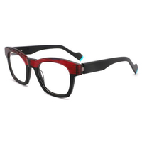 Gafas Ópticas de Moda con Montura de Acetato de Doble Color, Montura de Gafas de Ojo de Gato para Mujer