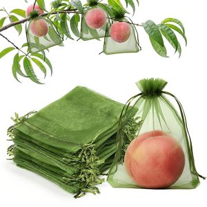 Fruit Protection Bags, Green Fruit <b>Netting</b> Covers with Drawstring, <b>Mesh</b> Barrier Bags for Pest Control, Ideal - Product Image 3