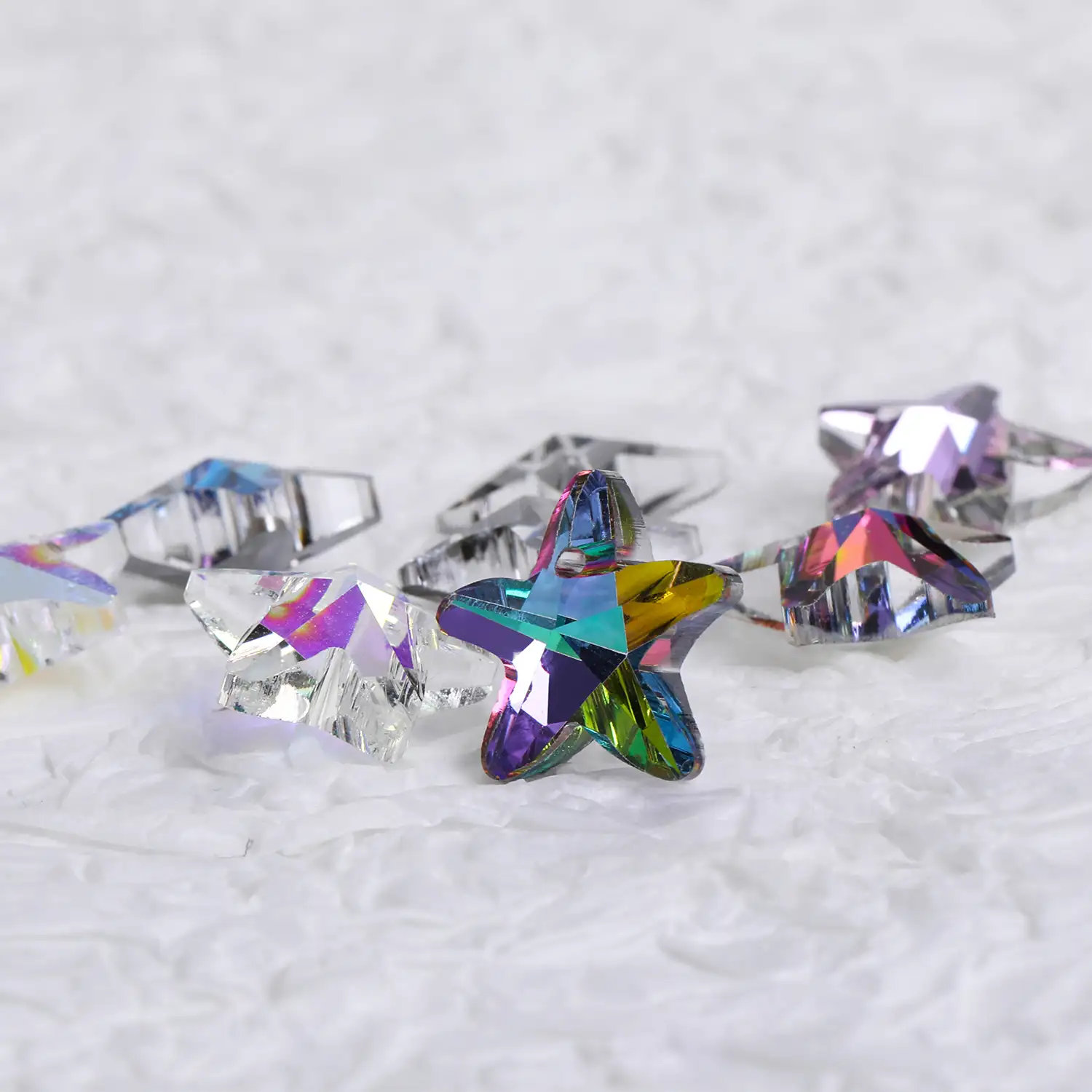 Xiaopu Liontin Berlian Imitasi Perhiasan 3d, Batu Kristal Dekorasi 14Mm Bentuk Bintang Laut
