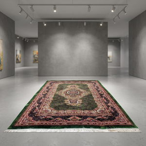 Alfombra de Seda Moderna de Alta Calidad, Alfombra de Diseño Anudada a Mano con Seda Pura Premium, Lavable y Antideslizante para Dormitorio o Sala de Estar de Lujo - Product Image 1
