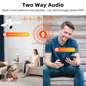 ใหม่2MP 1080P E27 Floodlight ในร่มไร้สายอัจฉริยะ WIFI หลอดไฟ PTZ กล้อง CCTV 360รักษาความปลอดภัย WiFi หลอดไฟกล้อง - Product Image 4