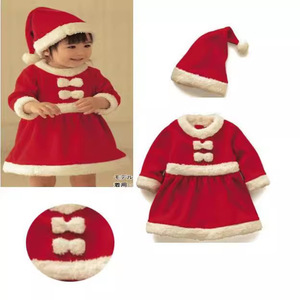 Children Christmas Costume <b>Santa</b> Outfit Red Dress With Hat For Girls Performance Wear - Product Image 3