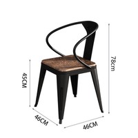 Ensemble de chaises de salle à manger en bois massif vintage et moderne en fer industriel Art Design pour le salon pour la maison Bar Restaurant BBQ Shop