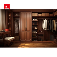 Fournisseur chinois de placards de luxe en bois massif pour chambre à coucher, meubles sur mesure, ouverture par charnière, armoire avec porte en verre