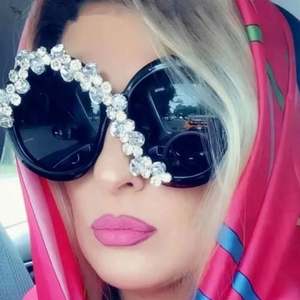 Lunettes de soleil de luxe tendance 2025 avec logo personnalisé, grandes montures, verres diamantés, protection UV400, surdimensionnées, rondes, en cristal, pour femmes - Product Image 3