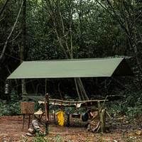 Abri de camping durable en bâche, monocouche, toutes saisons, pour bushcraft, randonnée, tente hamac anti-UV, auvent imperméable pour l'extérieur