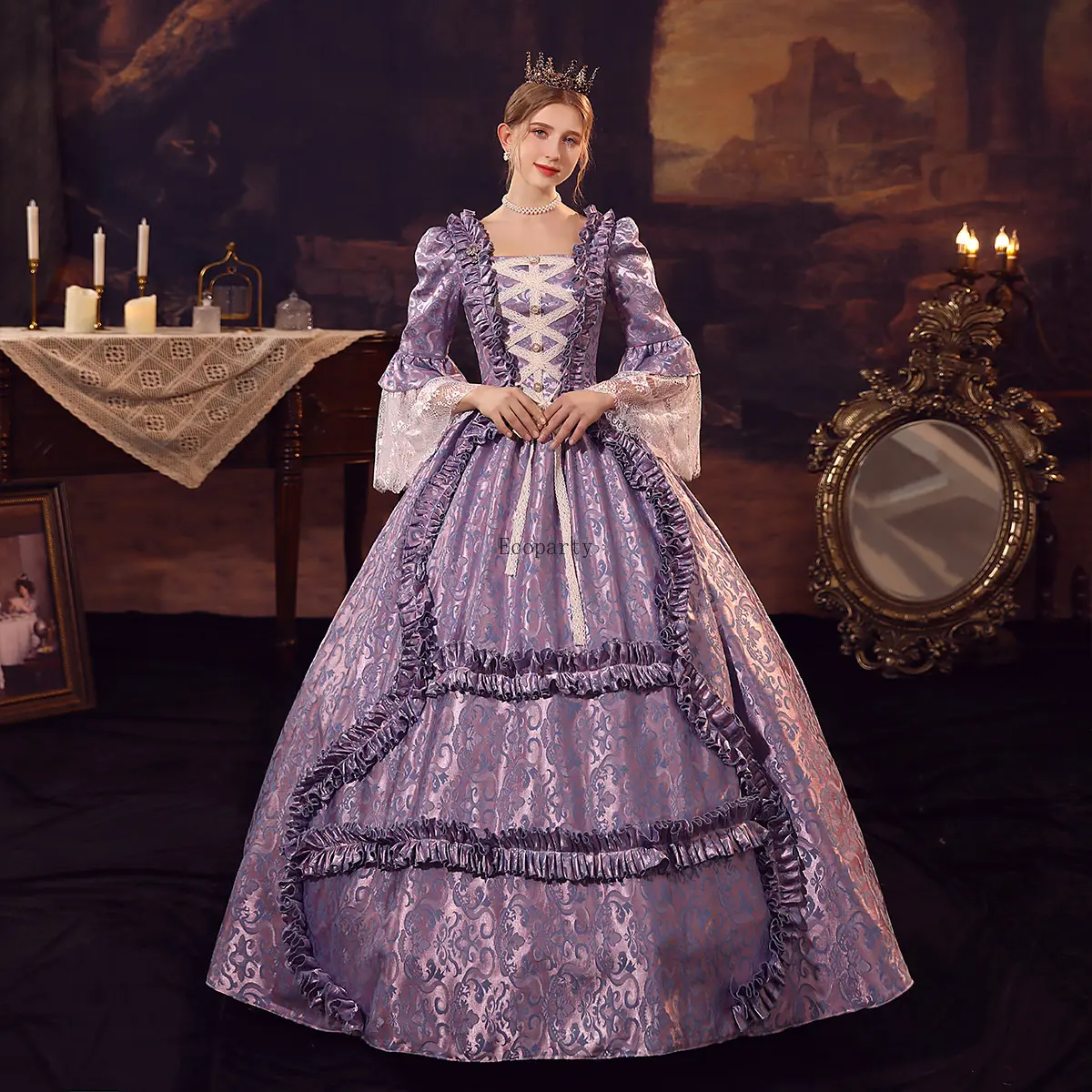 Phục hưng thế kỷ 18 Baroque Rococo Marie antoinette Dresses phụ nữ Victorian Masquerade Áo Lịch Sử Nhà hát quần áo