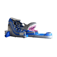 Toboggan aquatique gonflable hybride en PVC, modèle Requin, prix usine, haute qualité, certifié CE EN14960, capacité 500 kg