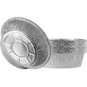 7/8/9 Inch Round Aluminum Foil Dishes Round Pizza Pan <b>Aluminium</b> Tray Tin Foil <b>Container</b> with Clear Lid - Product Image 1