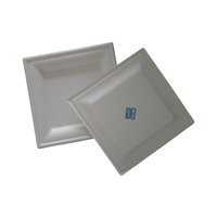 TEANHE Assiette rectangulaire jetable compostable en bagasse blanche naturelle de 6 pouces, certifiée LFGB, micro-ondable, personnalisable pour le camping