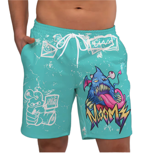 Nouveau short de sport décontracté pour homme, 100 % polyester, coupe ample, à séchage rapide, avec cordon de serrage, imprimé personnalisé, idéal pour l'été et la plage, collection transfrontalière. - Product Image 1