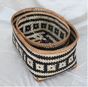 Natural Artisan <b>Bamboo</b> Nesting <b>Basket</b> Set Bohemian Decorative Storage <b>Baskets</b> for Household Items Wholesale Price - Product Image 4