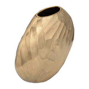 Vaso in Metallo Scolpito e Texturizzato, Moderno Vaso Decorativo per Fiori, per Soggiorno, Camera da Letto, Ufficio, Scrivania, Arredamento Casa - Product Image 4