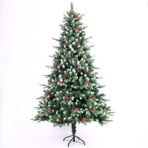 Sapin de Noël de luxe, 1,8-2,4 mètres, en PVC vert haute densité avec pointes blanchies - Product Image 1
