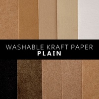 Tela de Papel Kraft Biodegradable con Revestimiento de Resina de Doble Cara, Lavable, Ecológica, Cuero Vegano para Proyectos de Costura y Manualidades