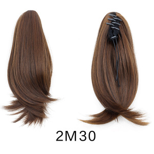 <span class=keywords><strong>Queue</strong></span> <span class=keywords><strong>de</strong></span> <span class=keywords><strong>cheval</strong></span> synthétique élégante pour femme, en fibre haute température, cheveux courts légèrement bouclés vers l'intérieur, avec pince <span class=keywords><strong>de</strong></span> maintien - Product Image 3