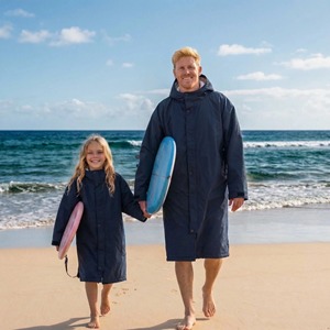 Personalized Waterproof Changing Robe Fleece Lined Jacket <strong>Dry</strong> Poncho <strong>Coat</strong> for <strong>Swimming</strong> Surfing Outdoor Sports - Product Image 2
