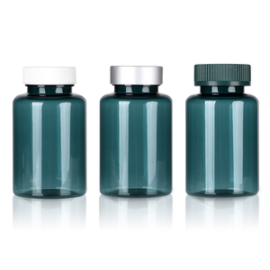 Botella farmacéutica Deep Blue PET, 175ml, 180ml, colores personalizados para gomitas de vitamina, boca ancha, estampado dorado, aprobado por la FDA - Product Image 1