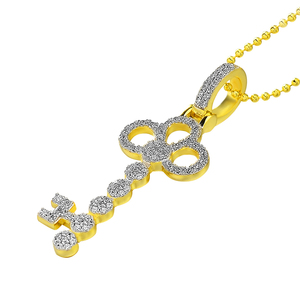 Hip Hop nuova popolarità gioielli placcato oro ghiacciato fuori Vvs Moissanite completo 925 Bling <span class=keywords><strong>argento</strong></span> <span class=keywords><strong>ciondolo</strong></span> <span class=keywords><strong>chiave</strong></span> per festa - Product Image 2