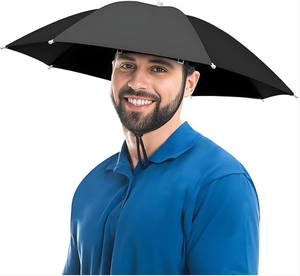 Chapeau parapluie de pêche pour adultes, parfait pour la pêche, le jardinage, le camping, la plage et les activités de plein air, chapeau parapluie soleil et pluie - Product Image 1