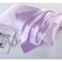 Taies d'oreiller de luxe en satin de soie de mûrier, lot de 2, hypoallergéniques, motif uni, pour femme, avec fermeture éclair, sommeil doux, anti-acné