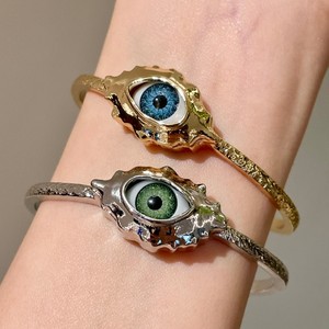 Pulseras de brazalete de aleación de zinc chapadas en oro con diseño de ojo, joyería de moda para fiesta para mujer - Product Image 4