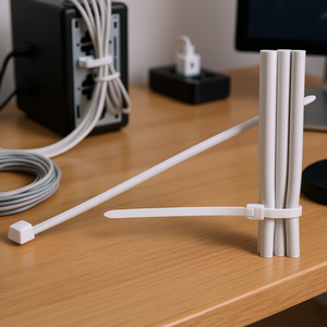 Bridas para cables autoblocantes de nailon, 350x4,8 mm, color blanco, 100 unidades, para organización de dispositivos electrónicos - Product Image 3