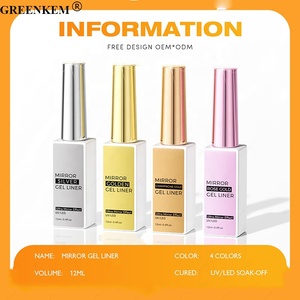 12ml 4 couleurs <span class=keywords><strong>miroir</strong></span> pour ongles Gel Liner UV LED <span class=keywords><strong>effet</strong></span> métal Logo personnalisé Nail Liner Gel Polish - Product Image 6