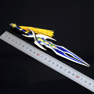Honor Kings célèbre lame Siming 21.5CM solide métal Art arme modèle Statue porte-clés jeu cadeau de collection Anime épée coulée - Product Image 2