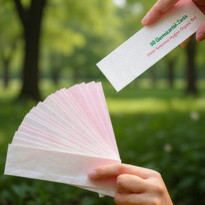 50 Carte Germicide Ecard in Contenitore, Igiene Femminile Organica Rossa - Product Image 3