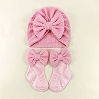 Conjunto de Gorro y Calcetines para Bebé, Color Sólido, Gorro de Punto Transpirable, Accesorios de Comercio Exterior, Gorro Fetal