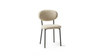 Chaise rembourrée design POLLY en velours Teddy et Coco Boucle, cuir écologique souple, blanc, ultramarine, marron basalte, rose, corde, rouille