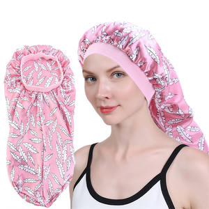 Bonnet en Satin pour cheveux longs, accessoire de nuit, pour femmes, à haute élasticité, en soie - Product Image 1