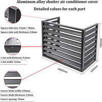 Cache-climatiseur en aluminium sur mesure, disponible en version OEM, pour extérieur, avec revêtement anti-rouille par poudrage, pour pompe à chaleur.