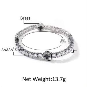 Uwin 5A <span class=keywords><strong>CZ</strong></span> Iced out Clover quần vợt chuỗi trái tim quần vợt trái tim <span class=keywords><strong>Bangle</strong></span> armband cổ tay Vòng đeo tay thiết lập 18K Vàng Phụ Nữ đồ trang sức - Product Image 4