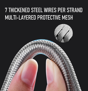 팬스키 재고 있음 SUS 304 스테인리스 스틸 브레이디드 수도꼭지 호스 F1/2XM10X1 수나사 연장 배관 호스 수도꼭지 공급 욕실용 - Product Image 5